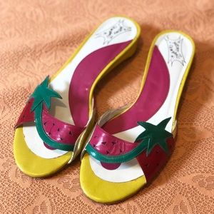 Rare Groovy Jeffrey Campbell Fruit Retro Slides